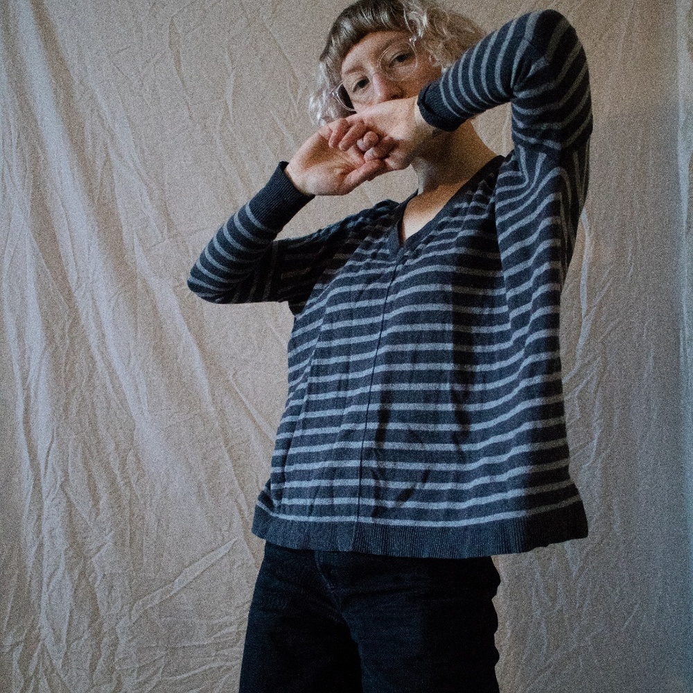 Loft Dolman Stripped Long Sleeve Top - Picture 2 of 4